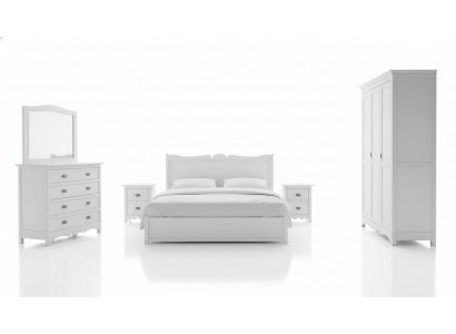 Modern Schlofzëmmer Bett 2x Nuetsdëscher Komoud Schaf Set