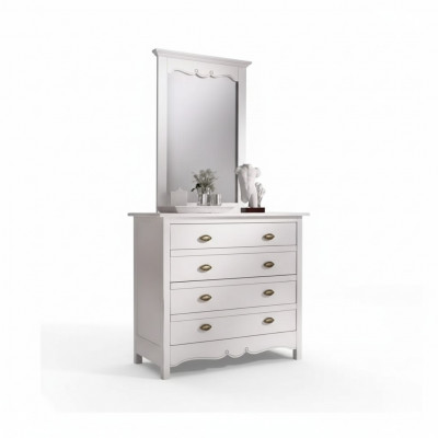 Italienesch Designer Miwwelen aus Holz, 2 Deeler Set Miwwelen Stil Luxus Kommode mat Spigel