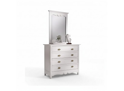 Italienesch Designer Miwwelen aus Holz, 2 Deeler Set Miwwelen Stil Luxus Kommode mat Spigel