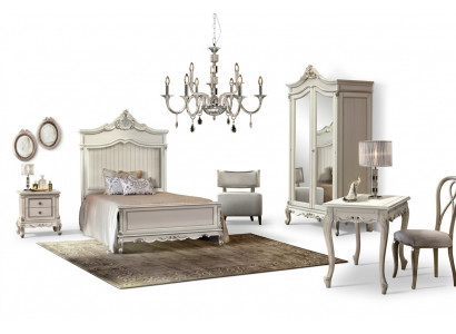 Schlofzëmmer Set Stil Modern Bett Nuetsdësch Schreifdësch Miwwelen 4 Stécker.