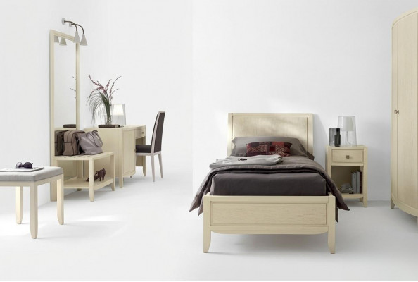 Luxus Komplett-Schlofzëmmer-Set Beige Schreifdësch Bett Nuetsdësch Nei
