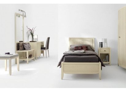 Luxus Komplett-Schlofzëmmer-Set Beige Schreifdësch Bett Nuetsdësch Nei