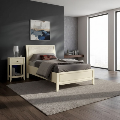Luxus Schlofkummer Set Nuetsdësch Bett 2-Deel Komplett Set Design Ariichtung Nei