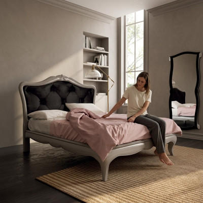 Bett Grau Luxus Holzbett Schlofkummer Design Italienesch Art déco Nei
