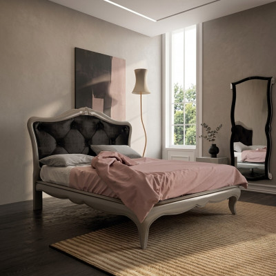 Bett Grau Luxus Holzbett Schlofkummer Design Italienesch Art déco Nei
