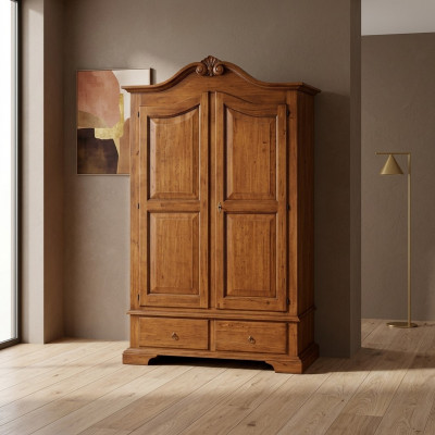 Kleederschaf Schlofkummer Design Holz Italienesch Miwwelen Brong Nei