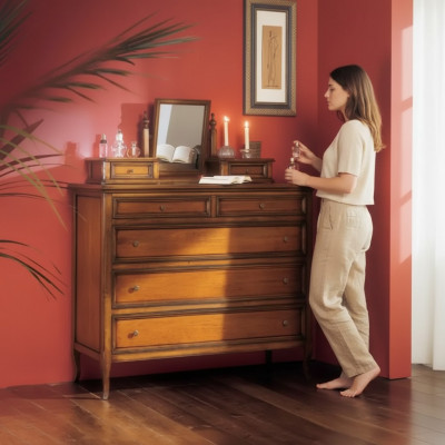 Luxus Kommod Braun Kleederschaf Wunnzëmmer Holz Design Klassesch Miwwelen Nei