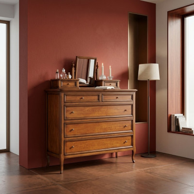 Luxus Kommod Braun Kleederschaf Wunnzëmmer Holz Design Klassesch Miwwelen Nei