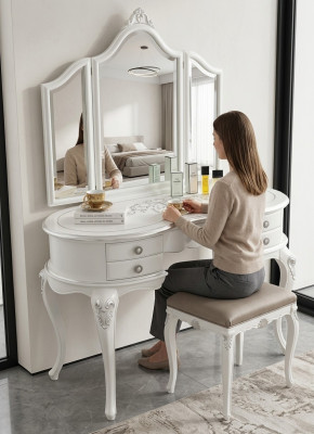 Make-up Dësch mat Spigel Komplett Set Schlofkummer Neien 2tlg. Konsole