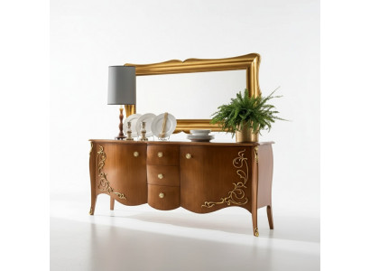 Sideboard Italienesch Miwwelen Spigel 2-teilg Kommode Sideboard Schaf Holz