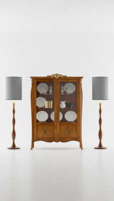 Luxus Holz Vitrine Anrichte Design Braun Italienesch Miwwelen Schaf Nei