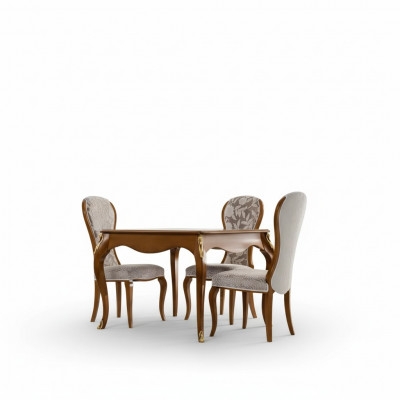 Luxus Iesszëmmer Set Braun Garnitur Klassesch Dësch 4x Still Sets 5tlg