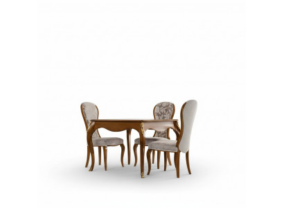 Luxus Iesszëmmer Set Braun Garnitur Klassesch Dësch 4x Still Sets 5tlg