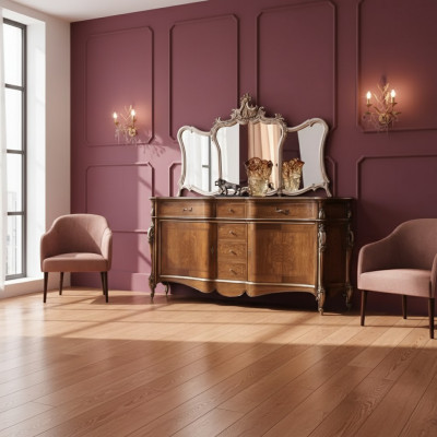 Sideboard mat Spigel Wunnzëmmer Anrichte Miwwelen Design Schaf Brong Nei