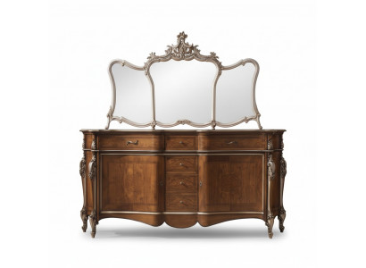 Sideboard mat Spigel Wunnzëmmer Anrichte Miwwelen Design Schaf Brong Nei