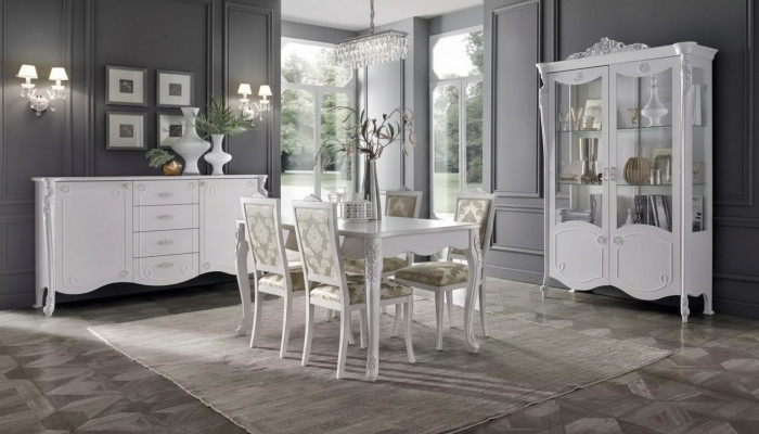 Iessdësch 4x Stullen Stull Iesszëmmer Iessgrupp Modern Sideboard Garnitur