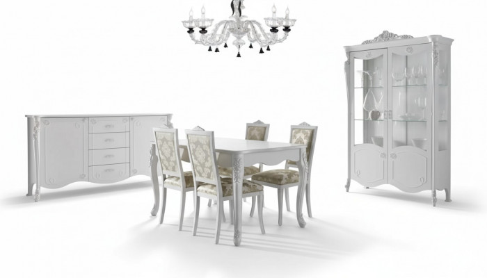 Iessdësch 4x Stullen Stull Iesszëmmer Iessgrupp Modern Sideboard Garnitur