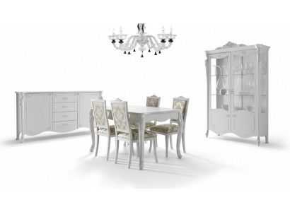 Iessdësch 4x Stullen Stull Iesszëmmer Iessgrupp Modern Sideboard Garnitur