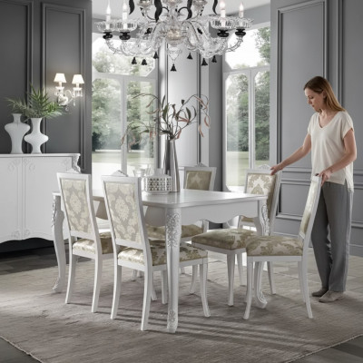 Komplett Set Iessdësch 4x Still Iesszëmmer Set Iess Grupp Holz Dësch 5tlg Nei