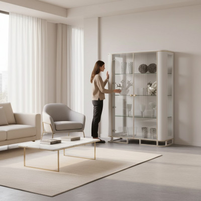 Designer Vitrinemiwwelen Holz Wäiss Luxus Vitrinneschaf Design Italienesch Miwwelen