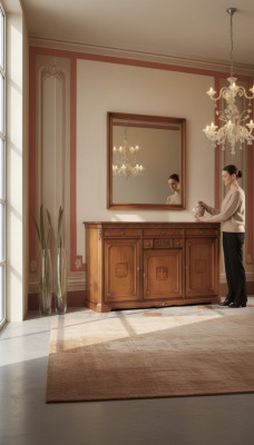 Klassesche Schaf Massivholz Miwwel Sideboard Italienesch Ariichtung