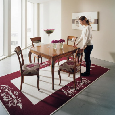 Komplett Set Iessdësch 4x Stullen Iesszëmmer Set Iess Grupp Holz Dësch 5teilig