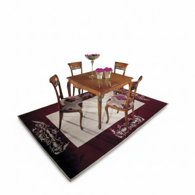 Komplett Set Iessdësch 4x Stullen Iesszëmmer Set Iess Grupp Holz Dësch 5teilig