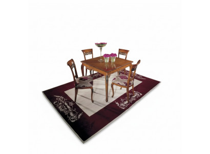 Komplett Set Iessdësch 4x Stullen Iesszëmmer Set Iess Grupp Holz Dësch 5teilig