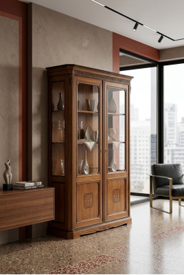 Italienesch Miwwelen Design Holz Klassesch Stil Vitrinn Schaf Regal