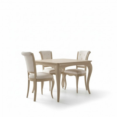 Iesszëmmer Set 6tlg. Iessdësch 4x Still Sideboard Grupp Garnitur Béisch.