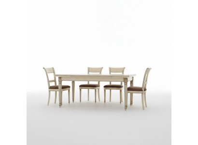 Italienesche Stil Iessdësch 4x Still Holz Dësch Iessset Design 5 Deeler