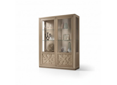 Vitrinnen Holz Glas Schaf Braun Vitrin Wunnzëmmer Miwwelen Kommode Nei