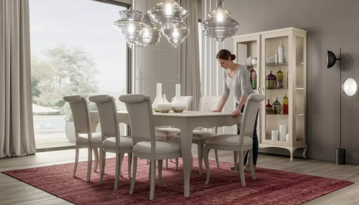 Iessdësch 6x Still Vitrinn 8tlg. Iesszëmmer Grupp Garnissons Sëtzgrupp