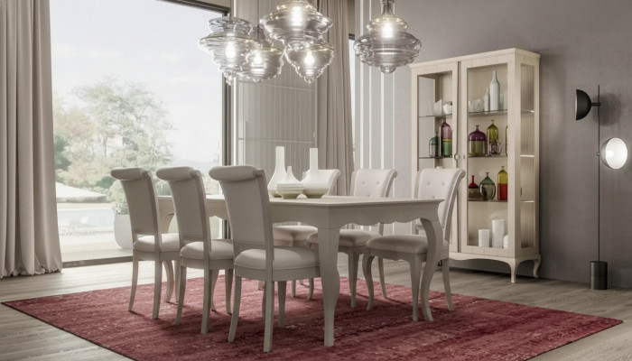 Iessdësch 6x Still Vitrinn 8tlg. Iesszëmmer Grupp Garnissons Sëtzgrupp