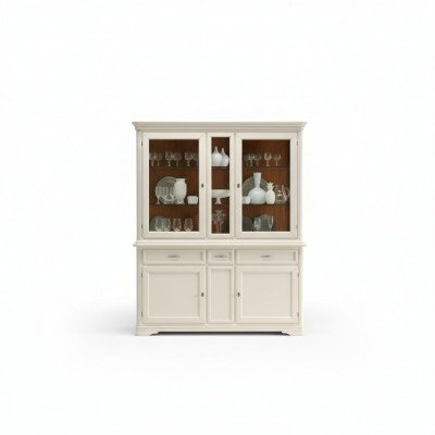 Vitrine Iesszëmmer Dressoir Holz Miwwelen Wunnzëmmer Dressoir Glas Schaf
