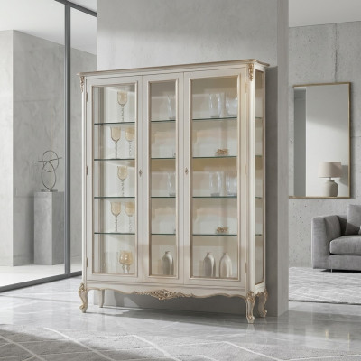 Glasvitrine 2 Dieren Holzvitrinen Wunnzëmmer Schief Design Miwwelen Nei