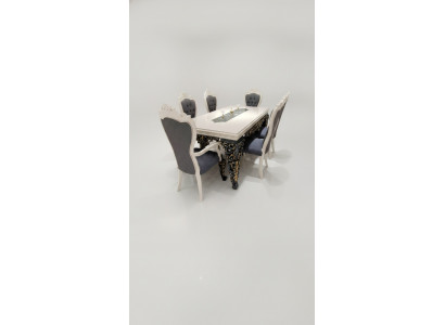 Modern 6x Stiilder Iesszëmmerstull Luxus 6x Stiilder Set Holz Designerstullen