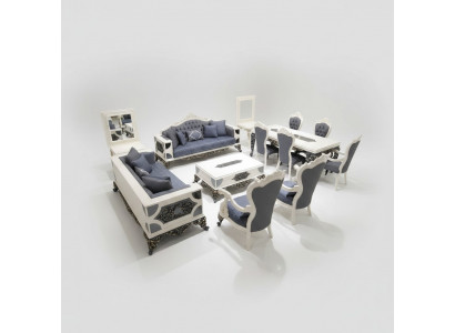 Moderne 4-Teiler Wunnzëmmer-Set Stilvoll 2x Sofen Designer Fauteuil Nei