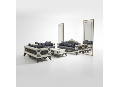 Luxuriéist Set zwee nobel 3-Sëtzer Sofae Héichwäerteg Materialien Sofa Set