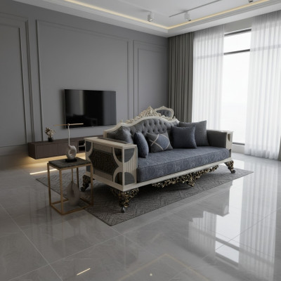 Designer Sofa Modern 3-Sëtzer Sofa Luxus Wunnzëmmer Sofa Neien