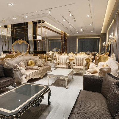 Designer Wunnzëmmer Set Canapéë Stilvolle Fotel Moderne Dësch Sofagarnitur
