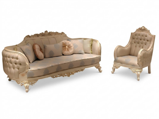 Stilvollen luxuriéise 3-Plaz Sofa Wunnzëmmer Sesel Nobel Miwwelen Nei