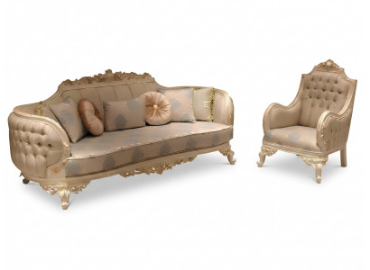 Stilvollen luxuriéise 3-Plaz Sofa Wunnzëmmer Sesel Nobel Miwwelen Nei