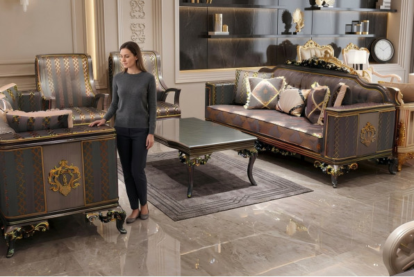 Modernen Luxus 3-Sëtzer Premium Sofa, Wunnzëmmer Sofa, Gemittlech Sofa, Neit