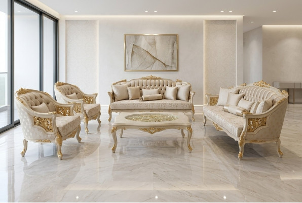 Exklusiv Luxus Sofagarnitur 3 3 1 1 Sëtzer Modern Wunnzëmmer Set Edlem Set