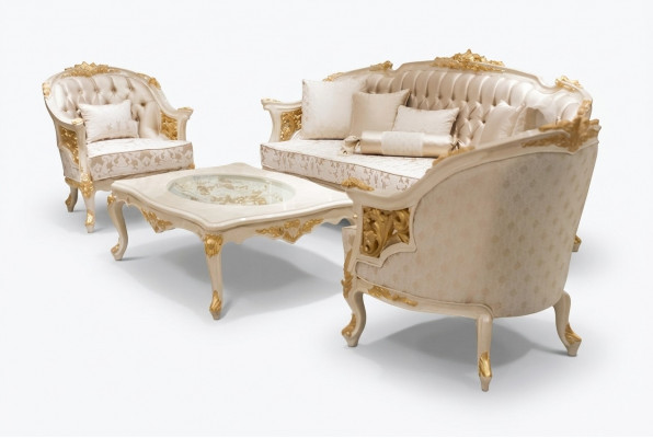 Modern Luxus Sofagarnitur Set 2x Sofa 3-Sëtzer Wunnzëmmer Set Mat Edele Stull