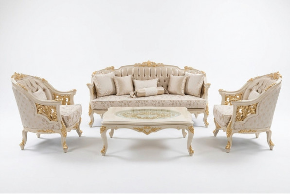 Stilvoll Wunnzëmmer Miwwelen Canapé Set Wunnzëmmer Canapé 2x Fauteuil