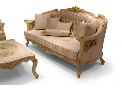 Aussergewéinlecht Wunnzëmmer Deluxe Canapé 3-Sëtzer Nobelt Canapé Beige Wunnzëmmer Canapé