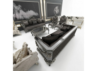 Elegant Wunnzëmmer Sofas 3+3 Sëtz Set Stilvoll Set Mat 2x Sofas Neien