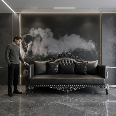 Edelt dräisëtzer Sofa Modernen 3-Sëtzer Stilvollen Sofa 3-Sëtzer Brong